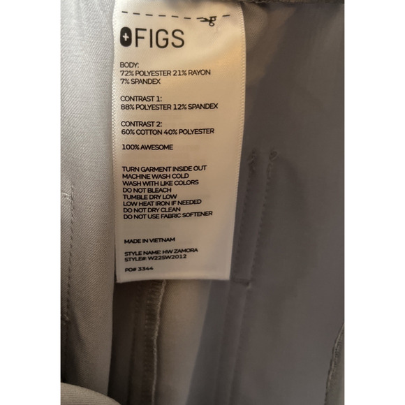 Figs Zamora Jogger Scrub Pants Womens XL High Waisted Light Gray W22SW2012 - Picture 8 of 9